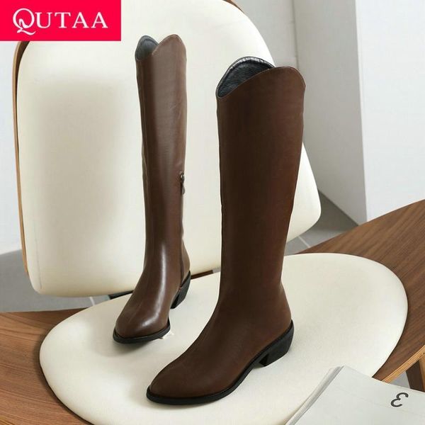 boots qutaa 2021 square heel knee high pointed toe zipper women long pu autumn winter all match shoes big size 34-431, Black
boots qutaa 2021 square heel knee high pointed toe zipper women long pu autumn winter all match shoes big size 34-431, Black