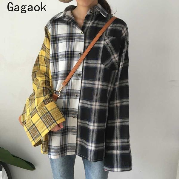 streetwear women long blouse spring autumn lapel plaid harajuku shirts loose casual fashion reteo wild blouses 210531, White
streetwear women long blouse spring autumn lapel plaid harajuku shirts loose casual fashion reteo wild blouses 210531, White
