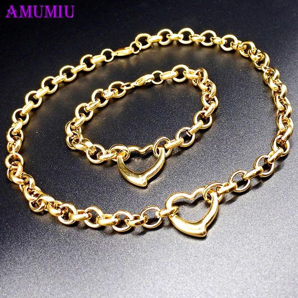 earrings & necklace amumiu heart women casual jewelry set circle link chain gold color fashion 2021 stainless steel jewellery js119, Silver
earrings & necklace amumiu heart women casual jewelry set circle link chain gold color fashion 2021 stainless steel jewellery js119, Silver