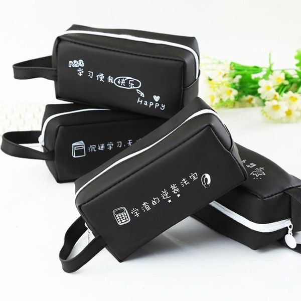 pencil bags 1pc large capacity black pvc case jelly style students stationery pen student pouch school supply
pencil bags 1pc large capacity black pvc case jelly style students stationery pen student pouch school supply