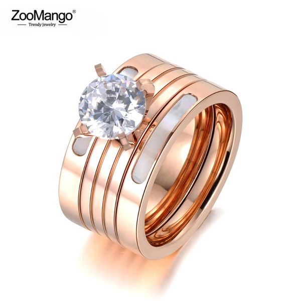 cluster rings zoomango shell & cz crystal 3 in 1 wedding ring jewelry for women stainless steel rhinestone engagement anniversary gift zr180, Golden;silver
cluster rings zoomango shell & cz crystal 3 in 1 wedding ring jewelry for women stainless steel rhinestone engagement anniversary gift zr180, Golden;silver