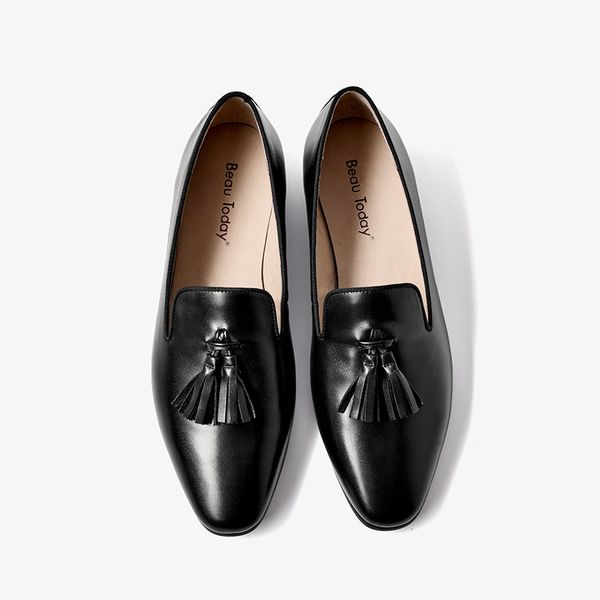 dress shoes leather loafers women calf moccasin round toe tassel decor ladies casual slip-on flat shoes handmade 27276, Black
dress shoes leather loafers women calf moccasin round toe tassel decor ladies casual slip-on flat shoes handmade 27276, Black