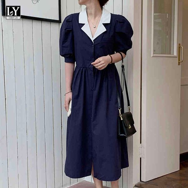 dresses summer women elegant turn-down collar single breasted dresses sweet puff sleeve a-line medium length dress, Black;gray
dresses summer women elegant turn-down collar single breasted dresses sweet puff sleeve a-line medium length dress, Black;gray