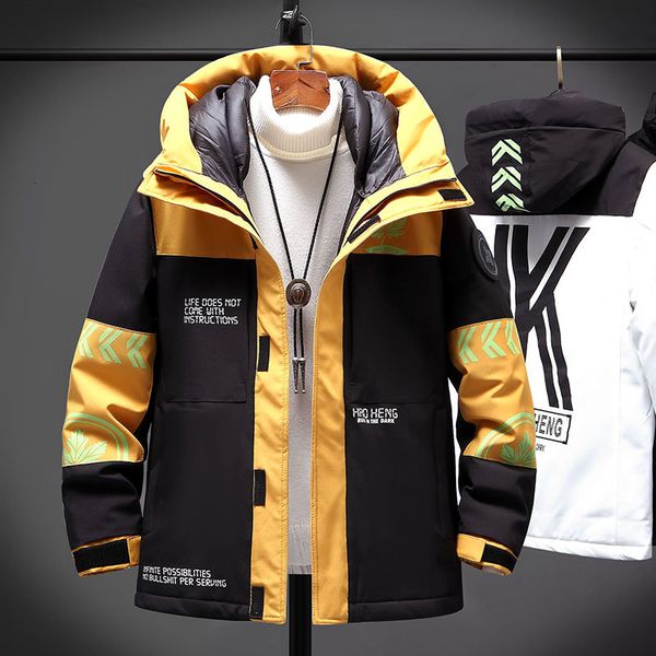 2021 new winter men fashion down coats windproof thicken fleece warm jacket male casual patchwork hooded mens parka outwear, Black 
2021 new winter men fashion down coats windproof thicken fleece warm jacket male casual patchwork hooded mens parka outwear, Black