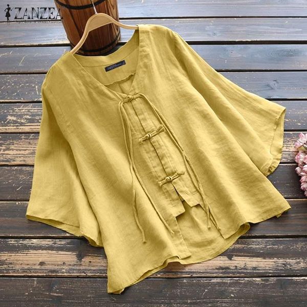 women's blouses & shirts zanzea spring 3/4 sleeve buttons blouse women casual cotton linen shirt vintage solid loose blusas female tuni, White
women's blouses & shirts zanzea spring 3/4 sleeve buttons blouse women casual cotton linen shirt vintage solid loose blusas female tuni, White