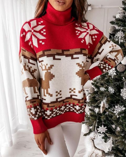 women's sweaters women christmas sweater autumn winter warm turtleneck long sleeve elk snowflakes pattern knit pullover knitwear xmas c, White;black
women's sweaters women christmas sweater autumn winter warm turtleneck long sleeve elk snowflakes pattern knit pullover knitwear xmas c, White;black