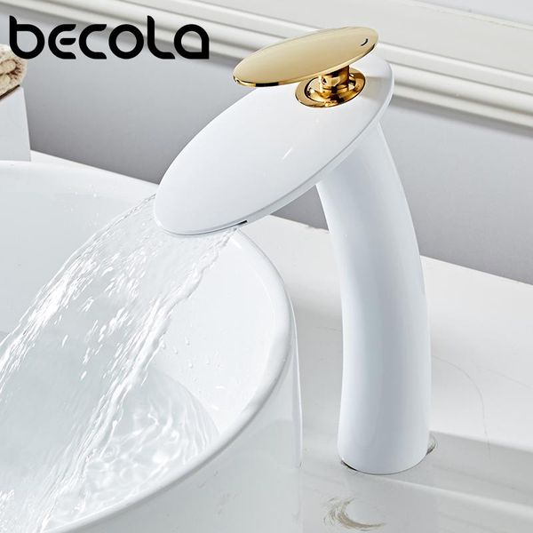 bathroom sink faucets becola tall golden white faucet deck mounted waterfall washing basin taps & cold water mixer tapware
bathroom sink faucets becola tall golden white faucet deck mounted waterfall washing basin taps & cold water mixer tapware
