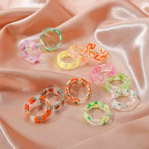 designer rings 2021 korea colorful fashion resin fruit ring geometric irregular transparent s for women party wedding jewelry, Golden;silver
designer rings 2021 korea colorful fashion resin fruit ring geometric irregular transparent s for women party wedding jewelry, Golden;silver