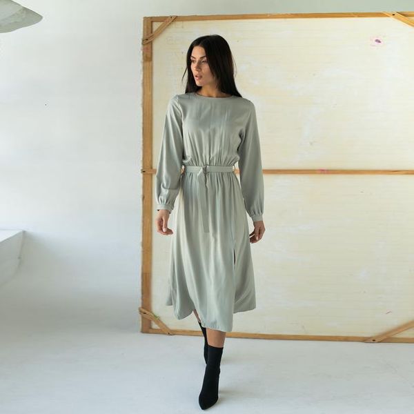 dresses vintage solid all-match a-line o neck long sleeve sashes drawn back front split 2021 spring women party dress, Black;gray
dresses vintage solid all-match a-line o neck long sleeve sashes drawn back front split 2021 spring women party dress, Black;gray