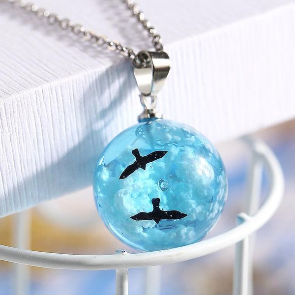 blue sky white clouds eagle pendant necklace creative resin glass round ball for women gift handmade necklaces jewelry, Silver
blue sky white clouds eagle pendant necklace creative resin glass round ball for women gift handmade necklaces jewelry, Silver