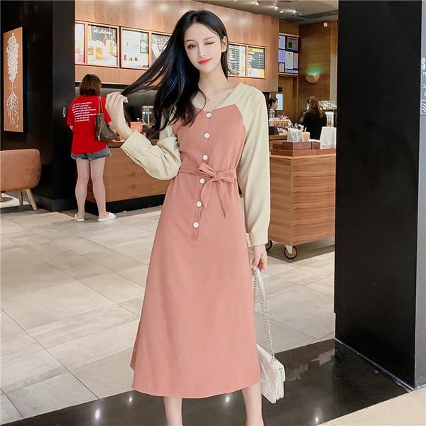 autumn a-line dress women elegant v-neck pink blue slimming long sleeves casual dresses, Black;gray
autumn a-line dress women elegant v-neck pink blue slimming long sleeves casual dresses, Black;gray