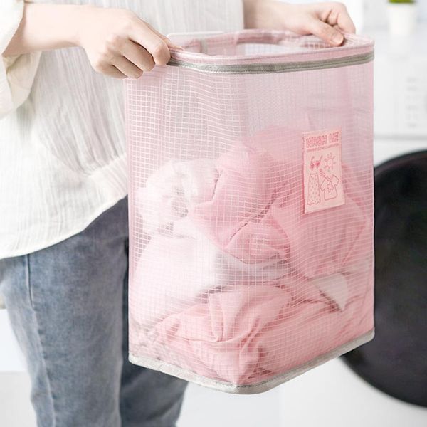 laundry bags washable wall-hanging transparent mesh dirty clothes basket folding breathable storage for bathroom organizer
laundry bags washable wall-hanging transparent mesh dirty clothes basket folding breathable storage for bathroom organizer