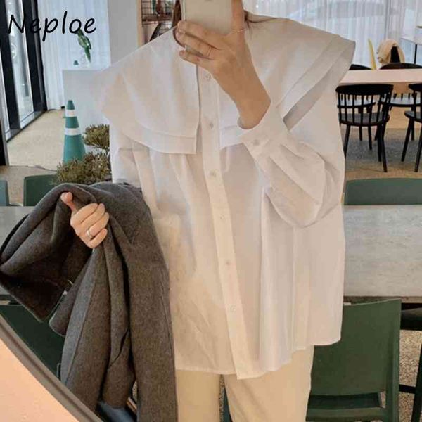 neploe double peter pan collar chic pleated shirt solid color all-match single breasted women blouse long sleeve femme blusas, White
neploe double peter pan collar chic pleated shirt solid color all-match single breasted women blouse long sleeve femme blusas, White