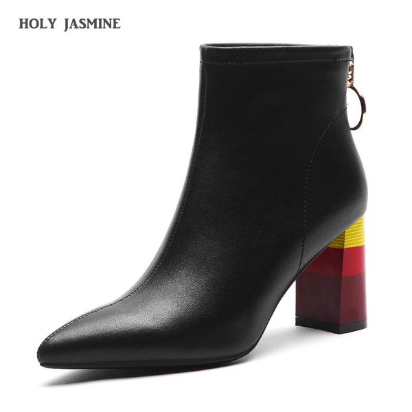 boots cow leather ankle women 2021 autumn winter lady rainbow high thick heels woman pointed toe metal zipper black white shoes
boots cow leather ankle women 2021 autumn winter lady rainbow high thick heels woman pointed toe metal zipper black white shoes