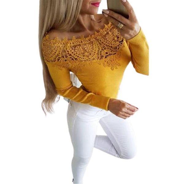 fashion womens blouses off shoulder women long sleeve lace stitching shirts baisc ladies shirt tunique femme sj2267m, White
fashion womens blouses off shoulder women long sleeve lace stitching shirts baisc ladies shirt tunique femme sj2267m, White