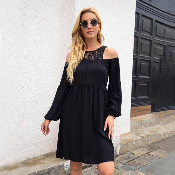 casual dresses spring autumn women black long sleeve bud silk round collar joining together loose dew shoulder fashion lanon midi, Black;gray
casual dresses spring autumn women black long sleeve bud silk round collar joining together loose dew shoulder fashion lanon midi, Black;gray