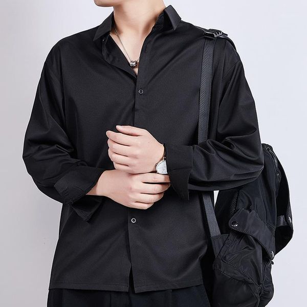 summer men's long-sleeved shirt men trend handsome white casual loose shirts, White;black
summer men's long-sleeved shirt men trend handsome white casual loose shirts, White;black