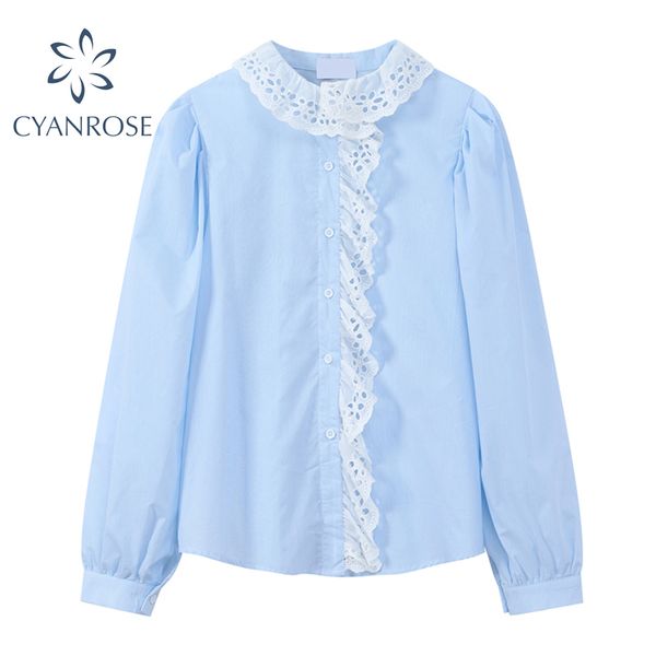 blue blouses women spliced lace single breasted lantern long sleeve baggy office lady korean shirts elegant retro blusas 210417, White
blue blouses women spliced lace single breasted lantern long sleeve baggy office lady korean shirts elegant retro blusas 210417, White