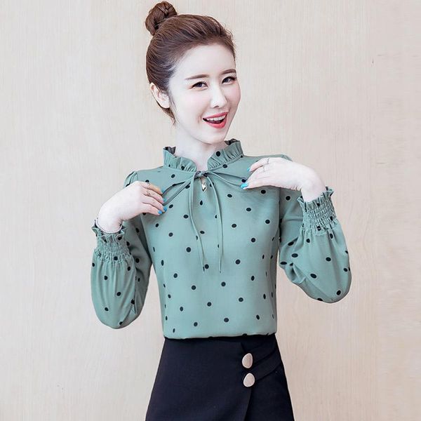women spring summer style chiffon blouses shirts lady casual long sleeve polka dot printed blusas df3179, White
women spring summer style chiffon blouses shirts lady casual long sleeve polka dot printed blusas df3179, White