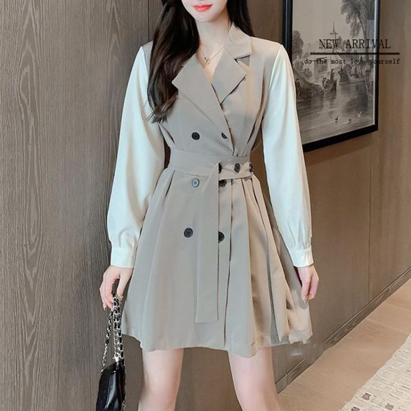 casual dresses autumn winter dress korean style fashion double breasted elegant blazer women office mini with belt vestidos, Black;gray
casual dresses autumn winter dress korean style fashion double breasted elegant blazer women office mini with belt vestidos, Black;gray