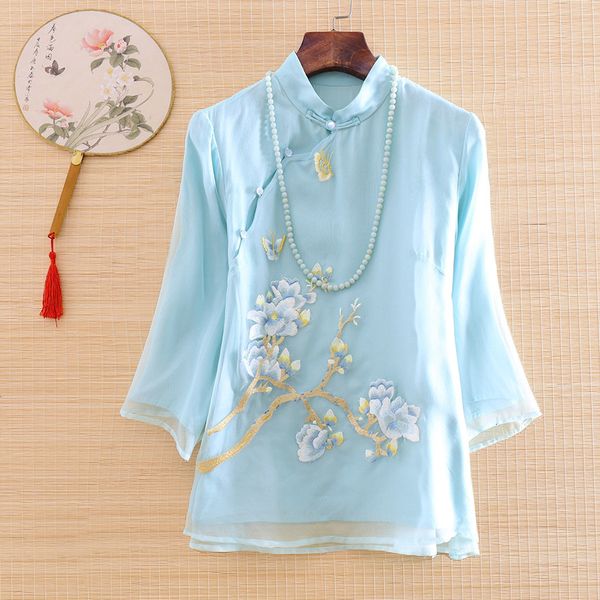 dress high-end spring and summer chinese style embroidery silk organza blouse women fashion elegant loose lady shirt s-xxl, Black;gray
dress high-end spring and summer chinese style embroidery silk organza blouse women fashion elegant loose lady shirt s-xxl, Black;gray