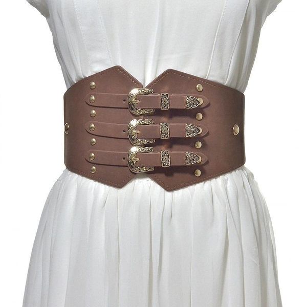 belts autumn and winter women's waist seal retro pattern buckle head imitation leather elastic wide belt wholesale 2021, Black;brown
belts autumn and winter women's waist seal retro pattern buckle head imitation leather elastic wide belt wholesale 2021, Black;brown