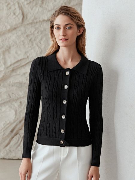motf premium viscose textured knit cardigan c40o#, White