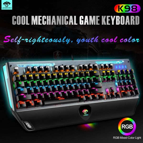 keyboards crack k98 metal mechanical keyboard green axis usb wired rgb light emitting computer game manufacturer
keyboards crack k98 metal mechanical keyboard green axis usb wired rgb light emitting computer game manufacturer