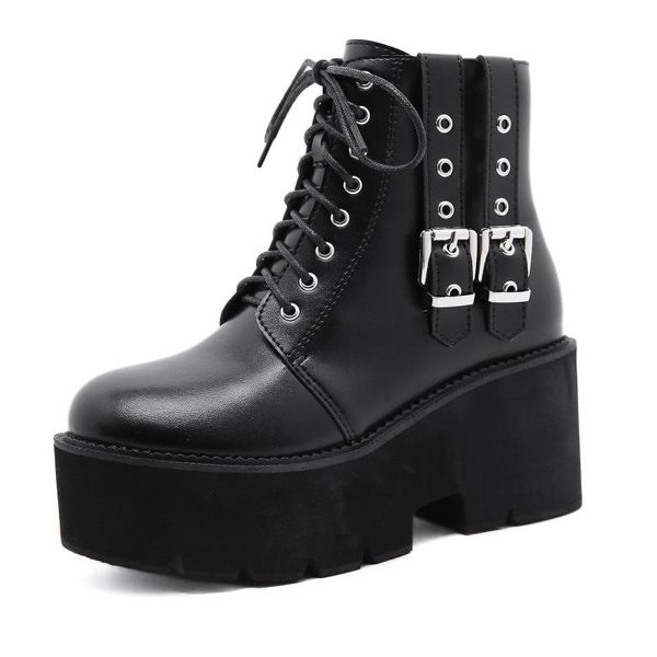 boots autumn winter womens platform wedges shoes fashion black gothic metal rivets ankle women thick bottom chunky
boots autumn winter womens platform wedges shoes fashion black gothic metal rivets ankle women thick bottom chunky