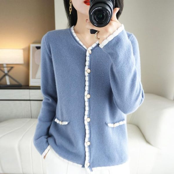 women's knits & tees 2021 apring and autumn knitted cardigan v-neck small fragrance long-sleeved pearl button wool sweater all-match to, White
women's knits & tees 2021 apring and autumn knitted cardigan v-neck small fragrance long-sleeved pearl button wool sweater all-match to, White