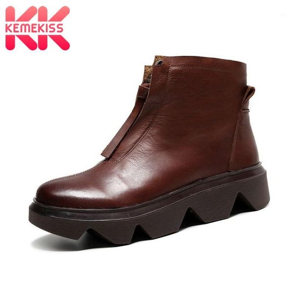 boots kemekiss real leather women ankle front zipper trifle shoes winter warm fashion party footwear size 35-401, Black
boots kemekiss real leather women ankle front zipper trifle shoes winter warm fashion party footwear size 35-401, Black
