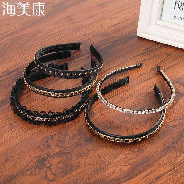 haimeikang golden metal chain decoration hair bands lace rhinestone black non-slip bezel headband crystal accessory1
haimeikang golden metal chain decoration hair bands lace rhinestone black non-slip bezel headband crystal accessory1