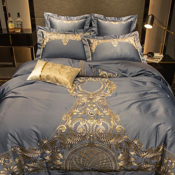 bedding sets luxury gray 1000tc satin egyptian cotton gold royal embroidery set soft silky duvet cover bed linen/sheet pillowcases
bedding sets luxury gray 1000tc satin egyptian cotton gold royal embroidery set soft silky duvet cover bed linen/sheet pillowcases