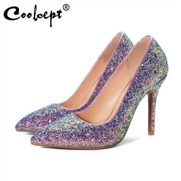 dress shoes coolcept 2021 spring women pumps wedding party high heel pointed toe bling leather shallow footwear size 34-43, Black
dress shoes coolcept 2021 spring women pumps wedding party high heel pointed toe bling leather shallow footwear size 34-43, Black
