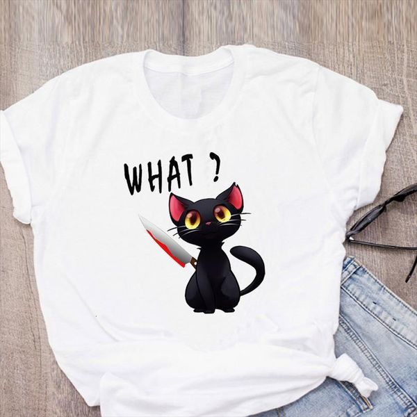 what murderous black cat with mens and womens knife women funny cartoon cute anime tee female streetwear harajuku, White;black
what murderous black cat with mens and womens knife women funny cartoon cute anime tee female streetwear harajuku, White;black