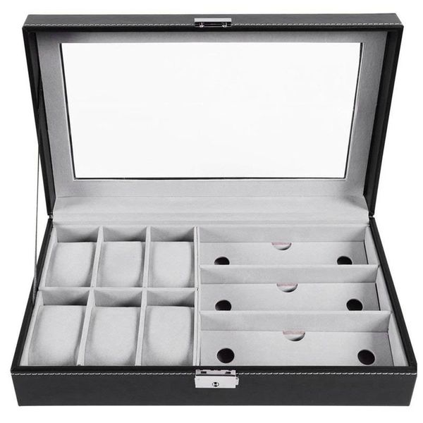 watch boxes & cases case for men, 6 slots box and 3 pieces eyeglasses men, Black;blue
watch boxes & cases case for men, 6 slots box and 3 pieces eyeglasses men, Black;blue