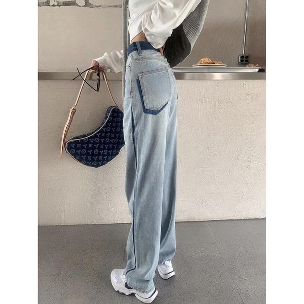 autumn women's high-waist jeans light blue design sense panelled baggy straight trousers vintage bleached women denim pants 5xl
autumn women's high-waist jeans light blue design sense panelled baggy straight trousers vintage bleached women denim pants 5xl