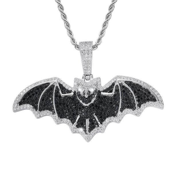 pendant necklaces bat micro-inlaid black zircon personality hiphop necklace men's and women's accessories, Silver
pendant necklaces bat micro-inlaid black zircon personality hiphop necklace men's and women's accessories, Silver