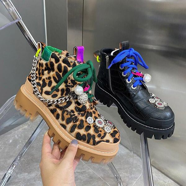 boots autumn winter women's round toe side zip high heel leopard print plush genuine leather lace-up ankle wd10-15, Black
boots autumn winter women's round toe side zip high heel leopard print plush genuine leather lace-up ankle wd10-15, Black