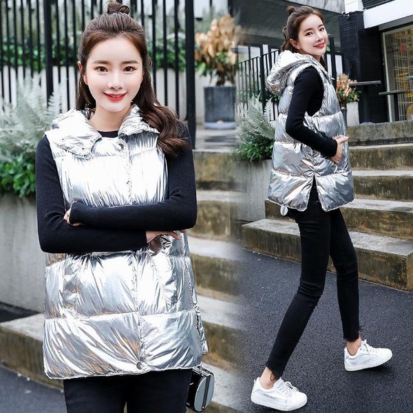 women's vests 2021 autumn winter women vest sleeveless hooded jackets solid fashion casual female outwear, Black;white
women's vests 2021 autumn winter women vest sleeveless hooded jackets solid fashion casual female outwear, Black;white
