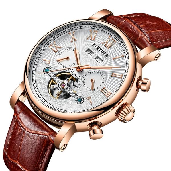 wristwatches kinyued tourbillon watches men's mechanical wristwatch sports clock waterproof fashion casual skeleton watch relogio mascu, Slivery;brown
wristwatches kinyued tourbillon watches men's mechanical wristwatch sports clock waterproof fashion casual skeleton watch relogio mascu, Slivery;brown