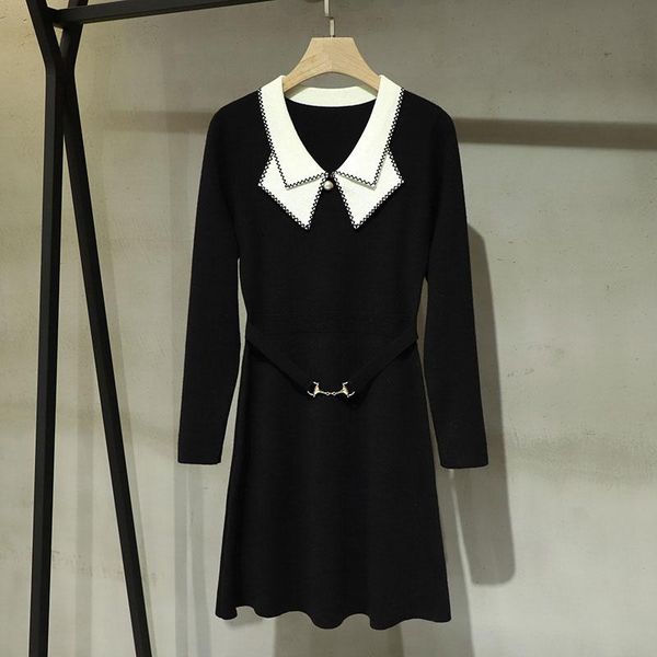 casual dresses 2021fw vintage fashion women long sleeve luxury knitted slim black, Black;gray
casual dresses 2021fw vintage fashion women long sleeve luxury knitted slim black, Black;gray