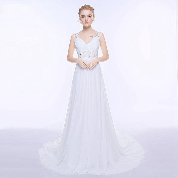 beach wedding dress vestido de noiva in stock plus size spaghetti straps beading chiffon wedding gowns bridal dresses robes de soirée, Black
beach wedding dress vestido de noiva in stock plus size spaghetti straps beading chiffon wedding gowns bridal dresses robes de soirée, Black