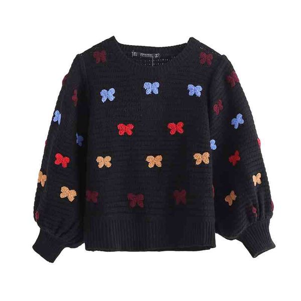 elegant women bow embroidery sweater fashion ladies puff sleeve knitted streetwear female chic loose pullovers 210427, White;black
elegant women bow embroidery sweater fashion ladies puff sleeve knitted streetwear female chic loose pullovers 210427, White;black