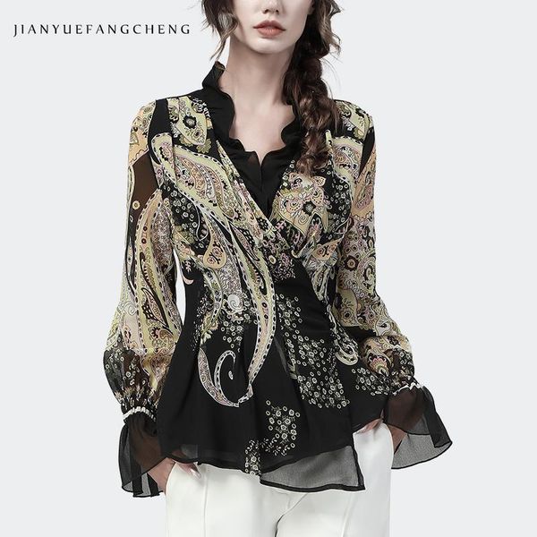 women's blouses & shirts vintage womens long sleeve paisley chiffon blouse 2021 autumn ruffled v-neck flare sleeved slim tunic shirt el, White
women's blouses & shirts vintage womens long sleeve paisley chiffon blouse 2021 autumn ruffled v-neck flare sleeved slim tunic shirt el, White