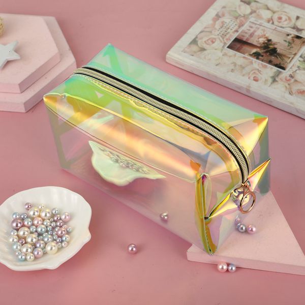tpu colorful laser transparent in hand with zipper make-up korean travel stereo wash bag
tpu colorful laser transparent in hand with zipper make-up korean travel stereo wash bag