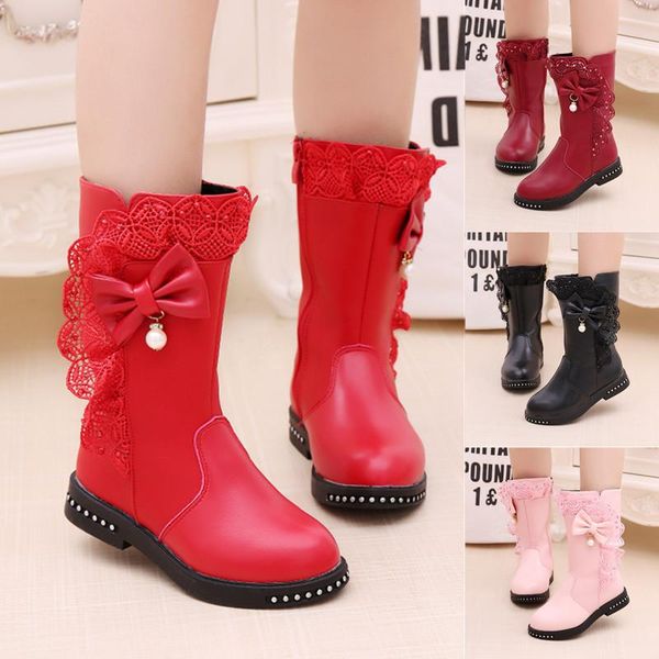 boots girls' autumn and winter 2021 calf length leather children' side zipper bow decor causal walking shoes, Black;grey
boots girls' autumn and winter 2021 calf length leather children' side zipper bow decor causal walking shoes, Black;grey