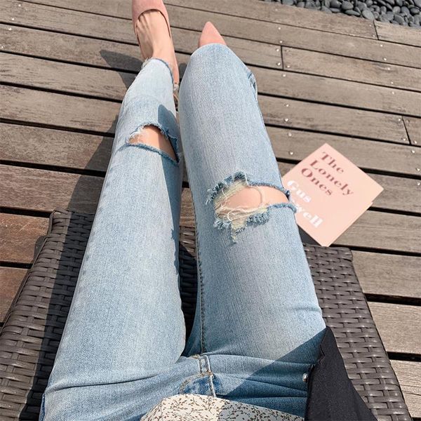 kog490 light blue spring new female foot tall waist hole in jeans pants show light skinny stretch joker nine minutes of
kog490 light blue spring new female foot tall waist hole in jeans pants show light skinny stretch joker nine minutes of