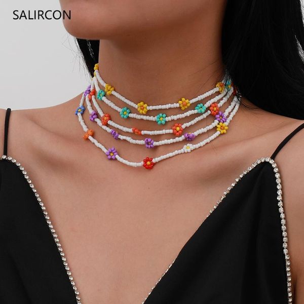 chokers salircon 8 color flower necklace women 2021 fashion seed beads clavicle chain choker collier kpop wedding jewelry, Golden;silver
chokers salircon 8 color flower necklace women 2021 fashion seed beads clavicle chain choker collier kpop wedding jewelry, Golden;silver