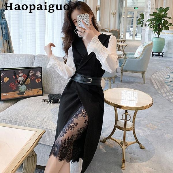 casual dresses chiffon patchwork ol work office black dress for ladies long sleeve lace wrap women sashes autumn plus size, Black;gray
casual dresses chiffon patchwork ol work office black dress for ladies long sleeve lace wrap women sashes autumn plus size, Black;gray
